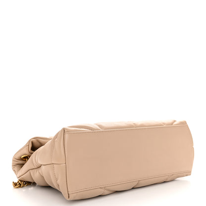 Saint Laurent Lambskin Quilted Small Loulou Puffer Monogram Chain Satchel Dark Beige 4 of 10