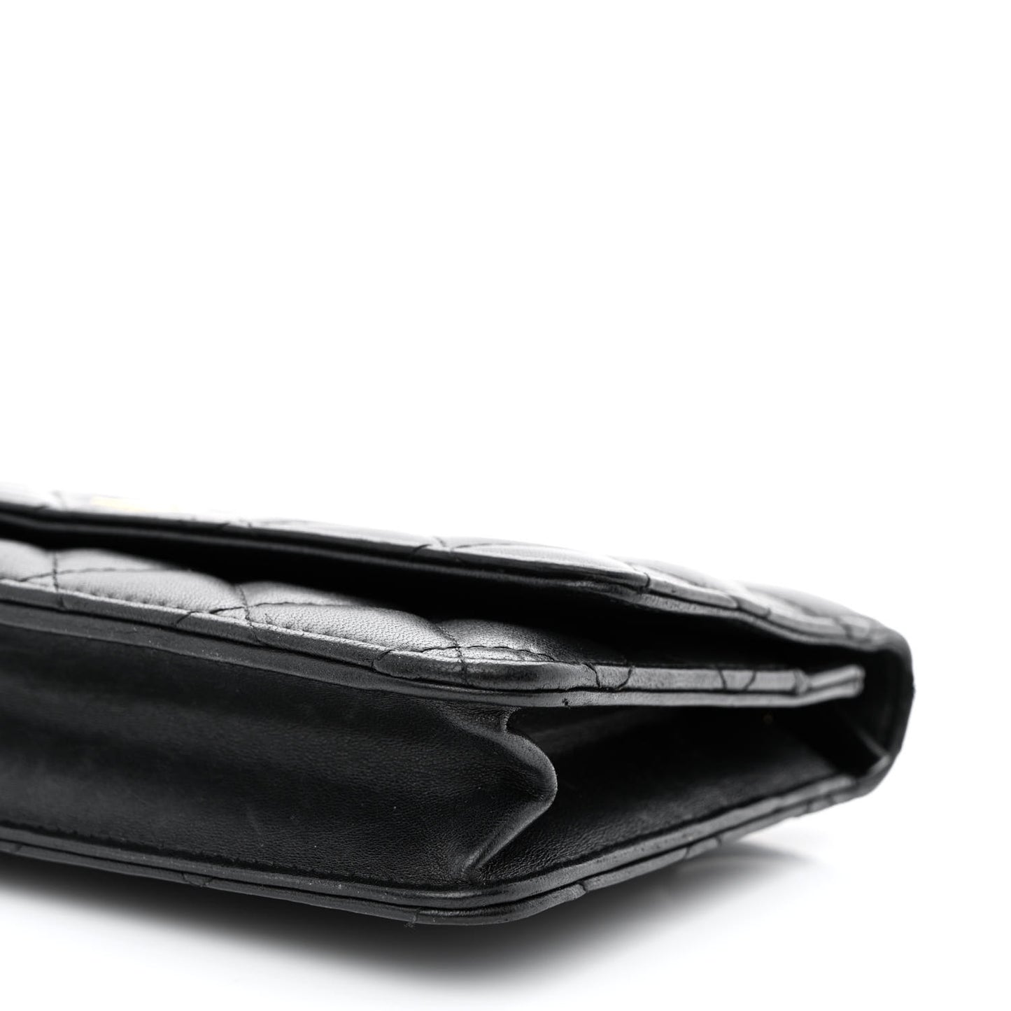 Lambskin Quilted Wallet On Chain WOC Black