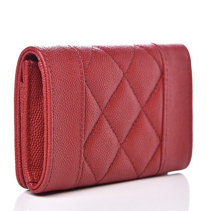 Chanel Caviar Quilted Vintage Mademoiselle Card Holder Red 2 of 8