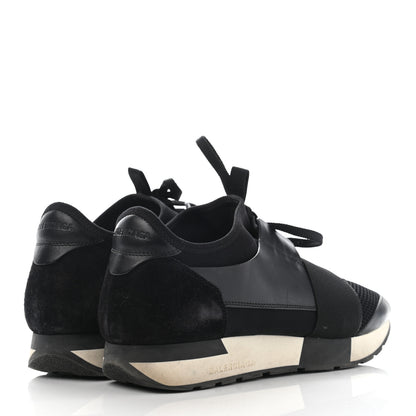 Balenciaga Mesh Calfskin Neoprene Suede Womens Race Runner Sneakers 40 Black 4 of 21