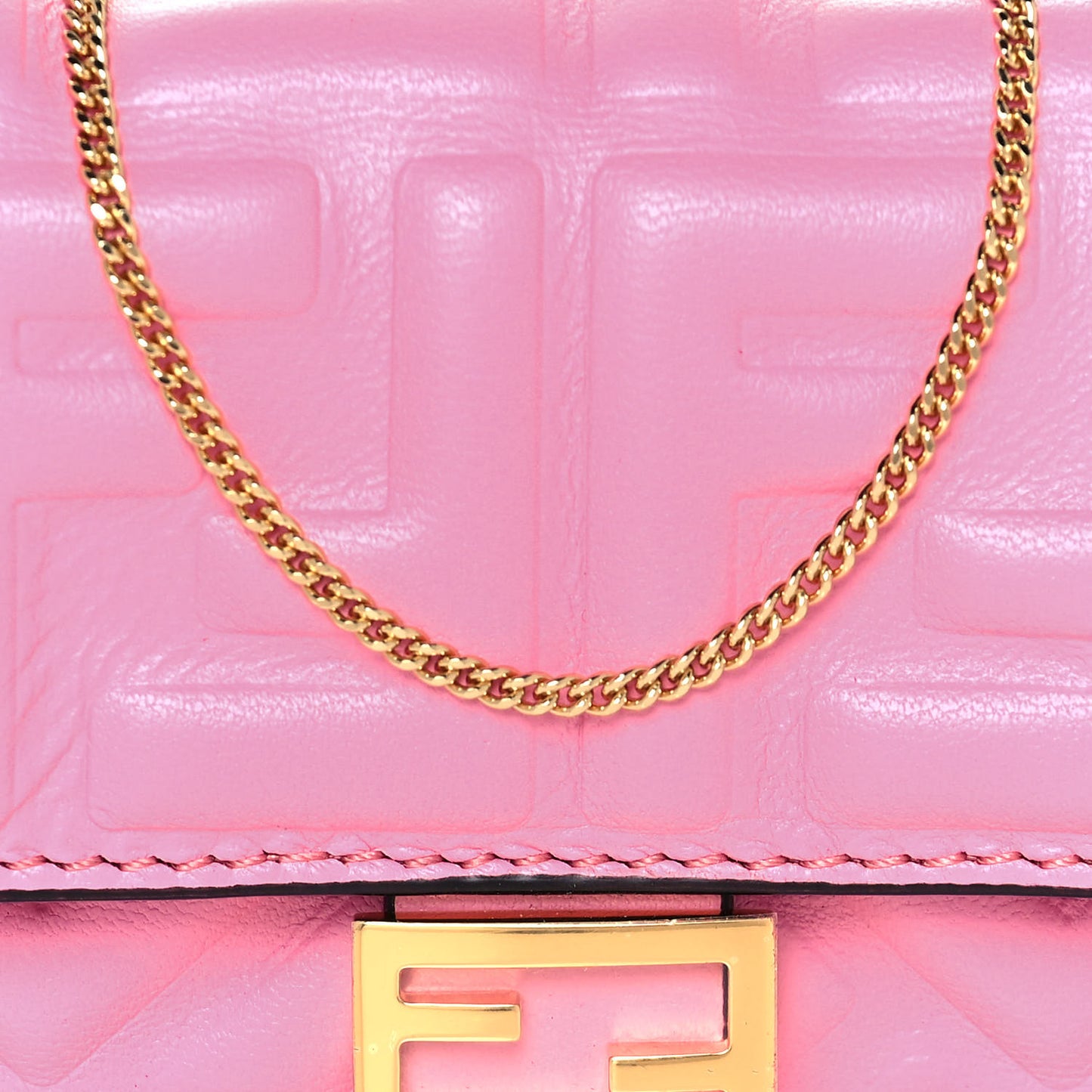 Nappa Matisse FF Embossed Nano Baguette Charm Lollypop