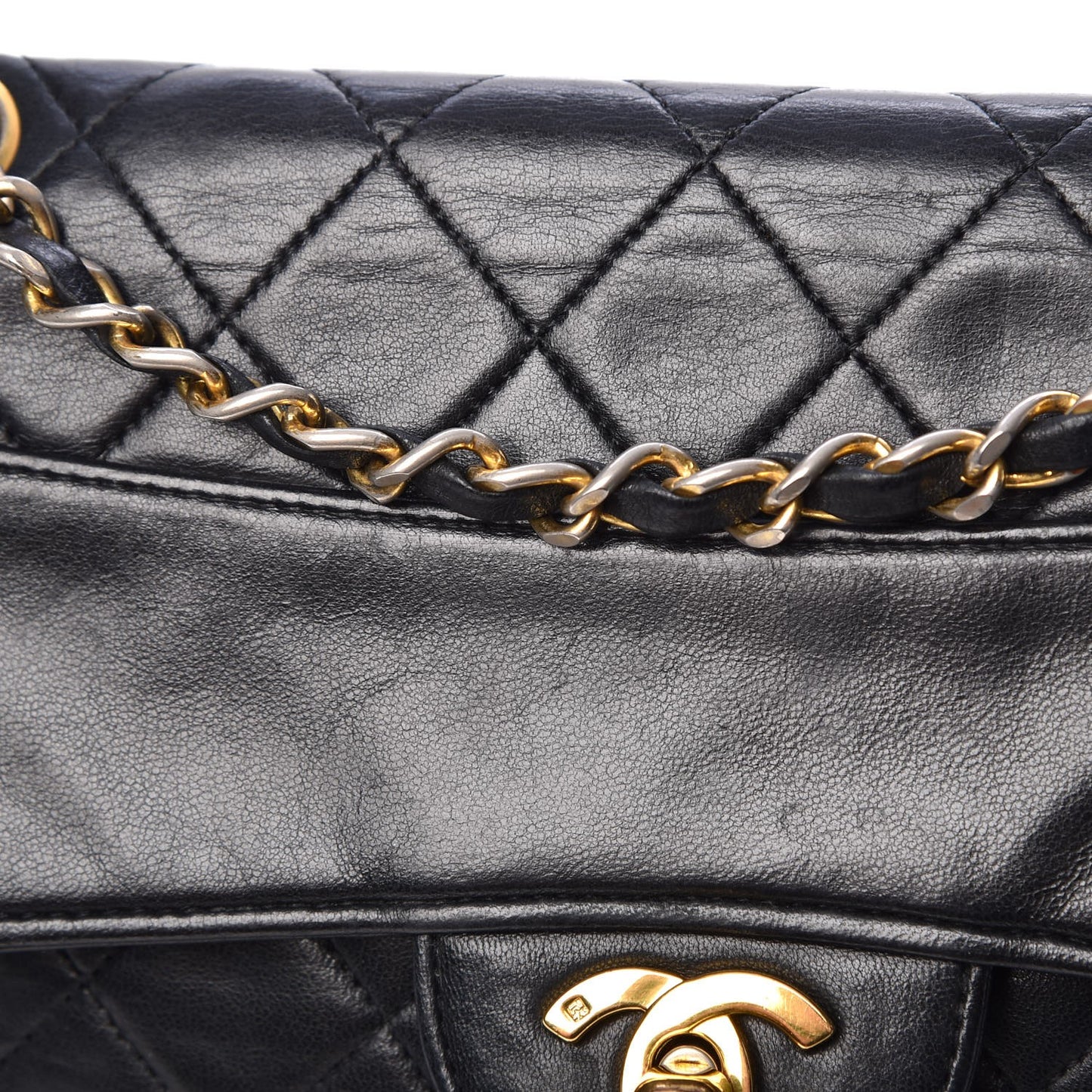 Lambskin Quilted Small Single Flap Black