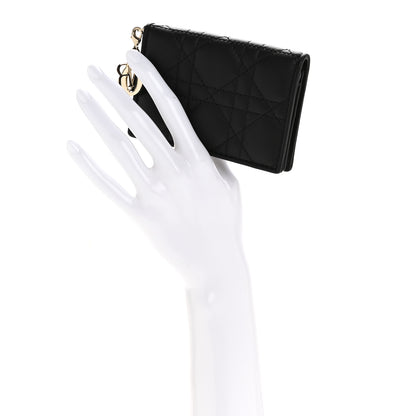 Christian Dior Lambskin Cannage Mini Lady Dior Wallet Black 2 of 9