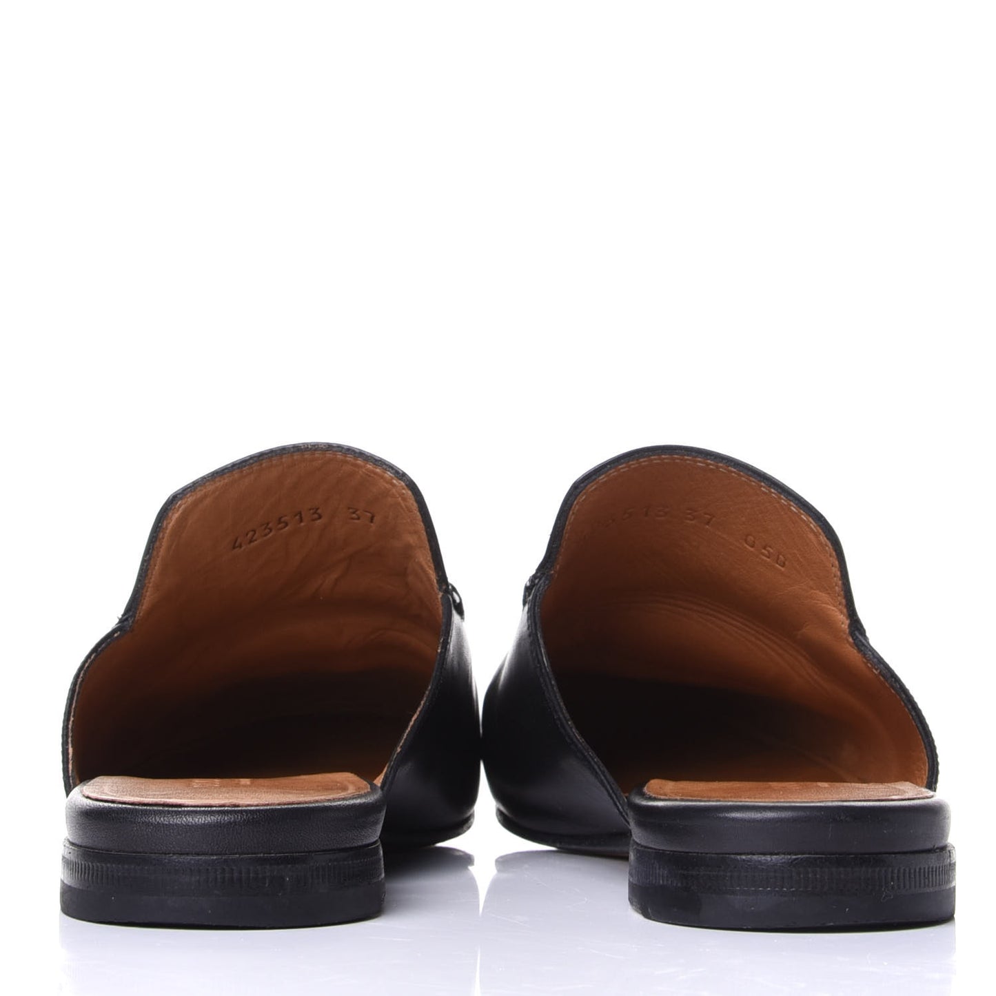 Calfskin Womens Princetown Slippers 37 Black
