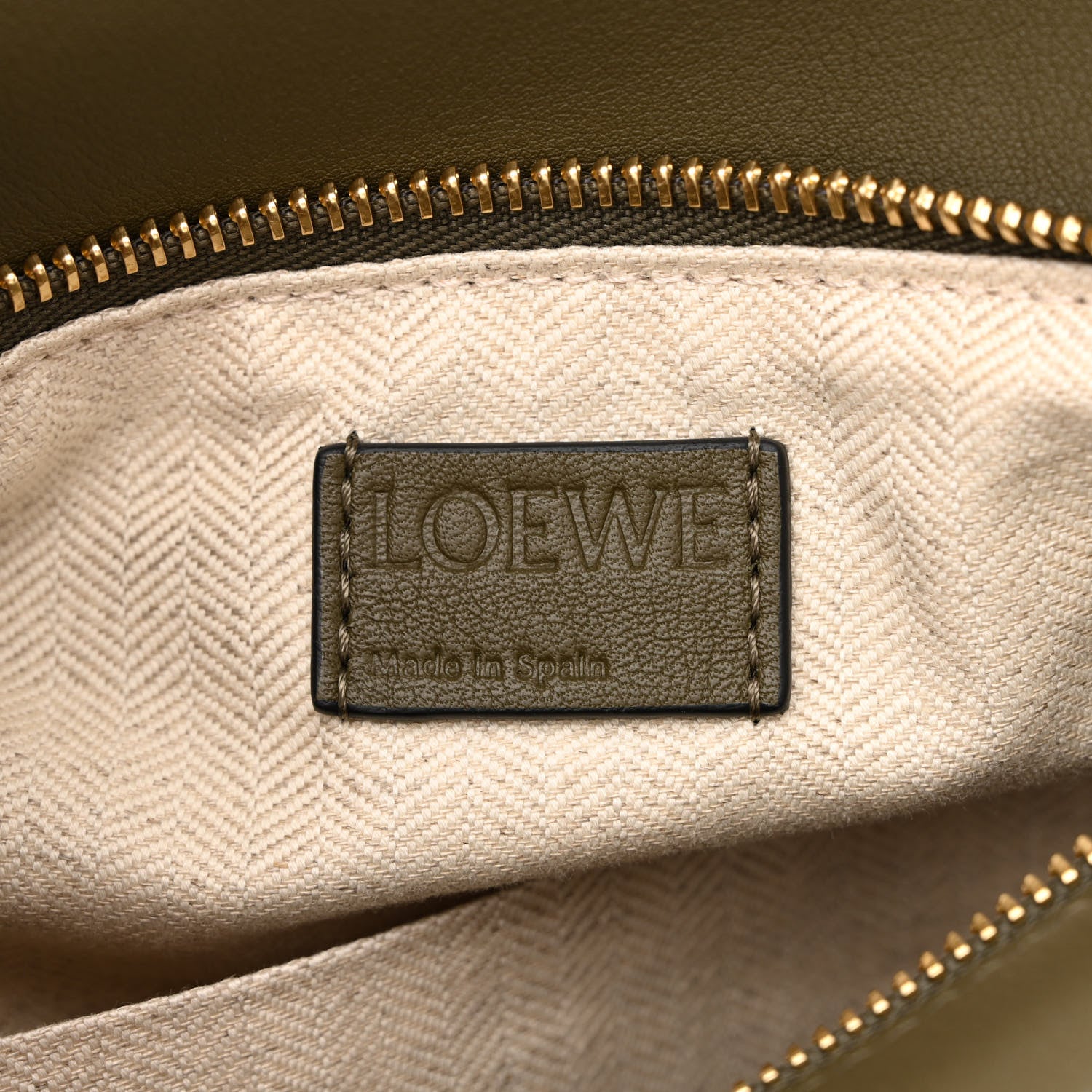 Loewe Grained Calfskin Small Puzzle Bag Autumn Green Light Oat 6 of 9