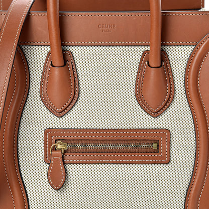 Celine Textile Smooth Calfskin Nano Luggage Tan White 8 of 16