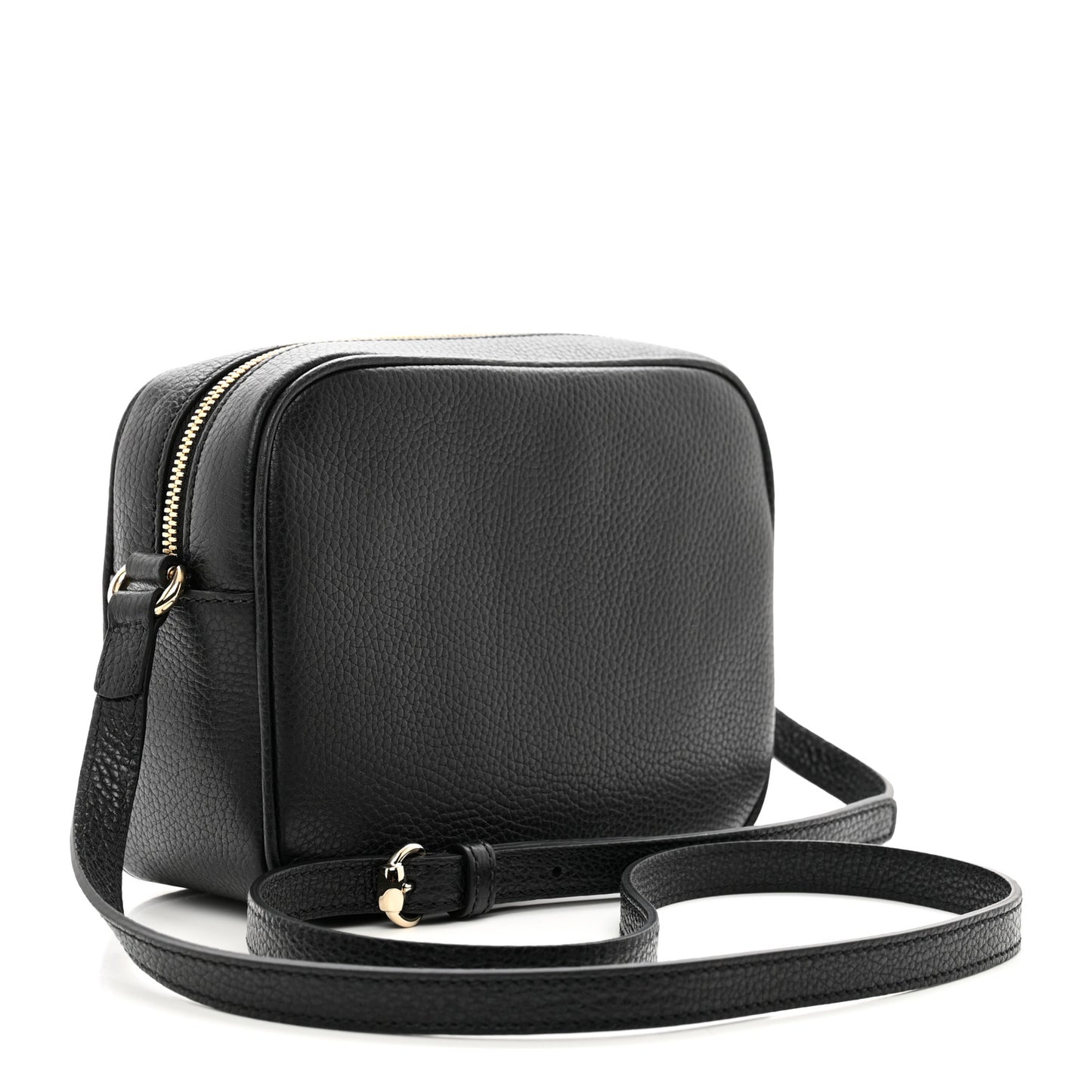 Pebbled Calfskin Small Soho Disco Bag Black