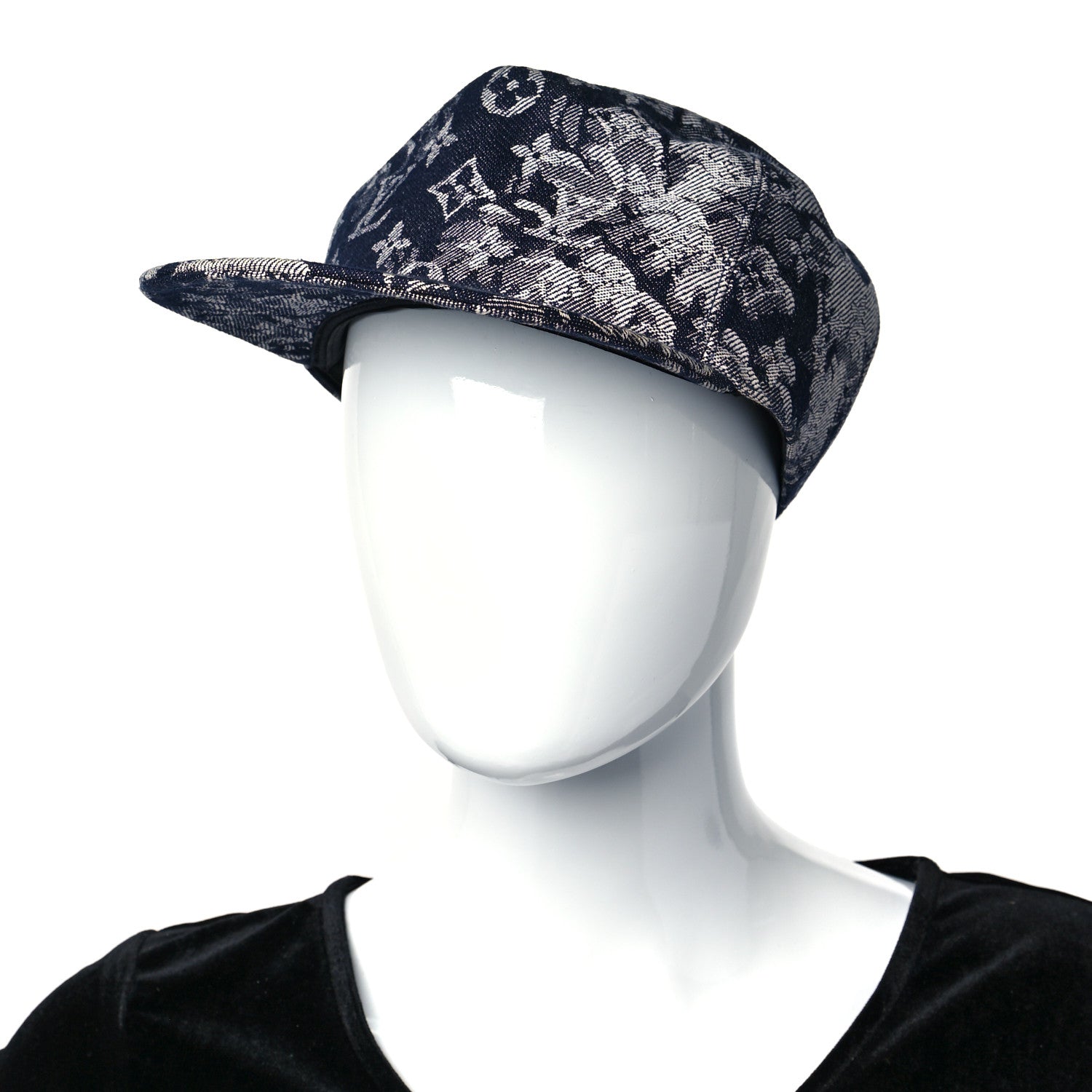 Louis Vuitton Monogram Tapestry Cap 60 Blue 2 of 8