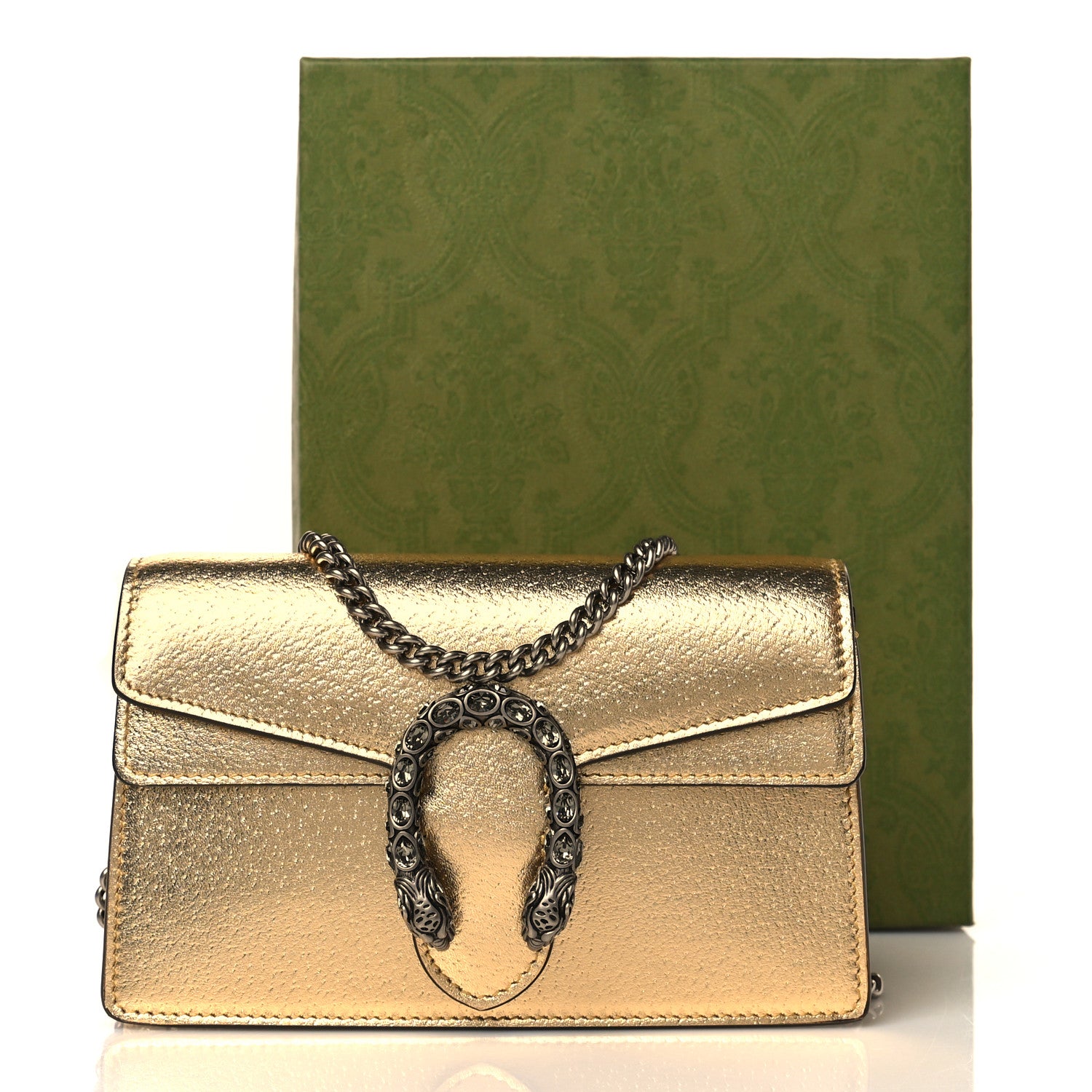 Gucci Metallic Calfskin Super Mini Dionysus Shoulder Bag Gold 10 of 10