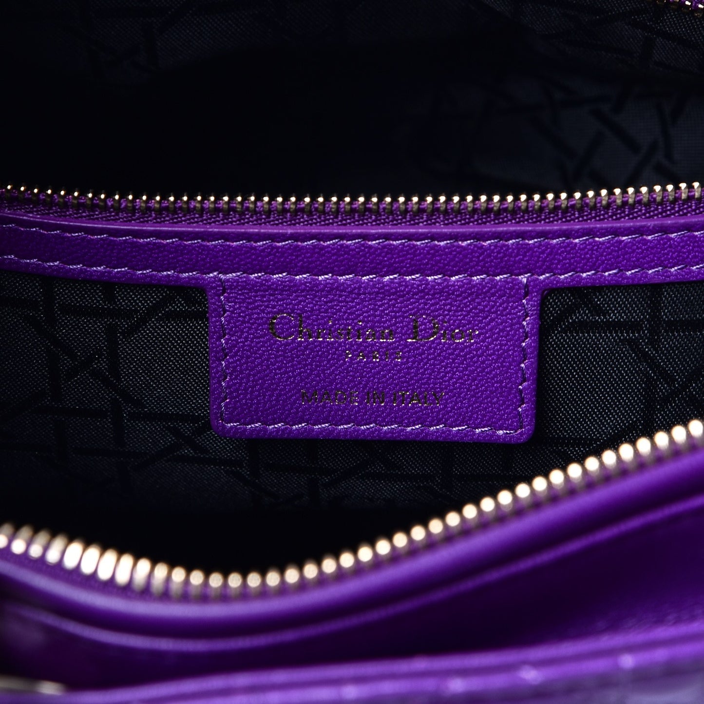 Lambskin Cannage Large Lady Dior Purple