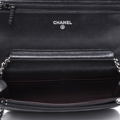 Chanel Lambskin Quilted Wallet On Chain WOC Black 5 of 19