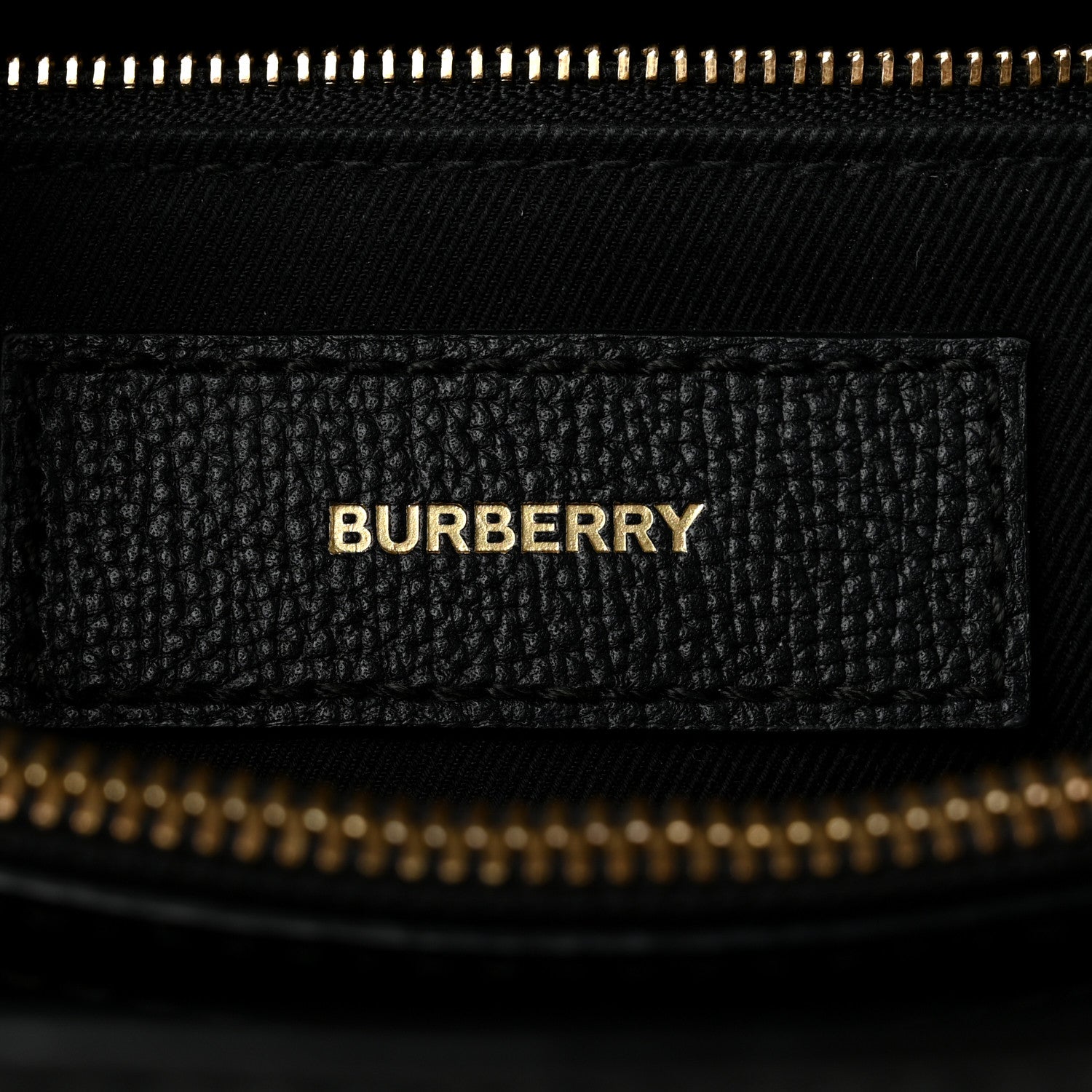 Burberry Grainy Calfskin House Check Medium Banner Tote Black 5 of 8
