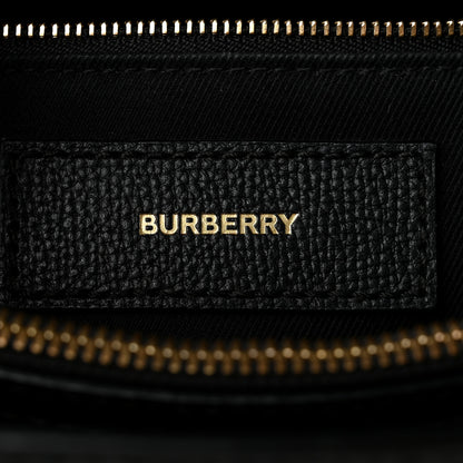 Burberry Grainy Calfskin House Check Medium Banner Tote Black 5 of 8