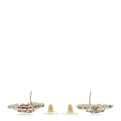 Chanel Metal Crystal Baguette High Society CC Earrings Gold 3 of 5