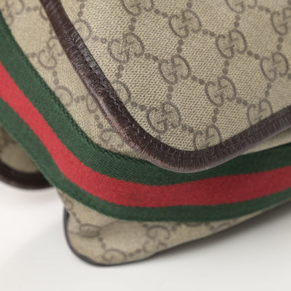 Gucci GG Plus Monogram Web Large Flap Messenger Bag Beige Dark Brown 12 of 18