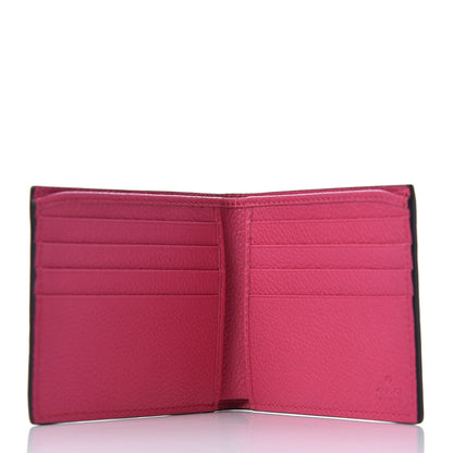 Gucci Grained Calfskin Logo Bi-Fold Wallet Box Pink Green 6 of 11