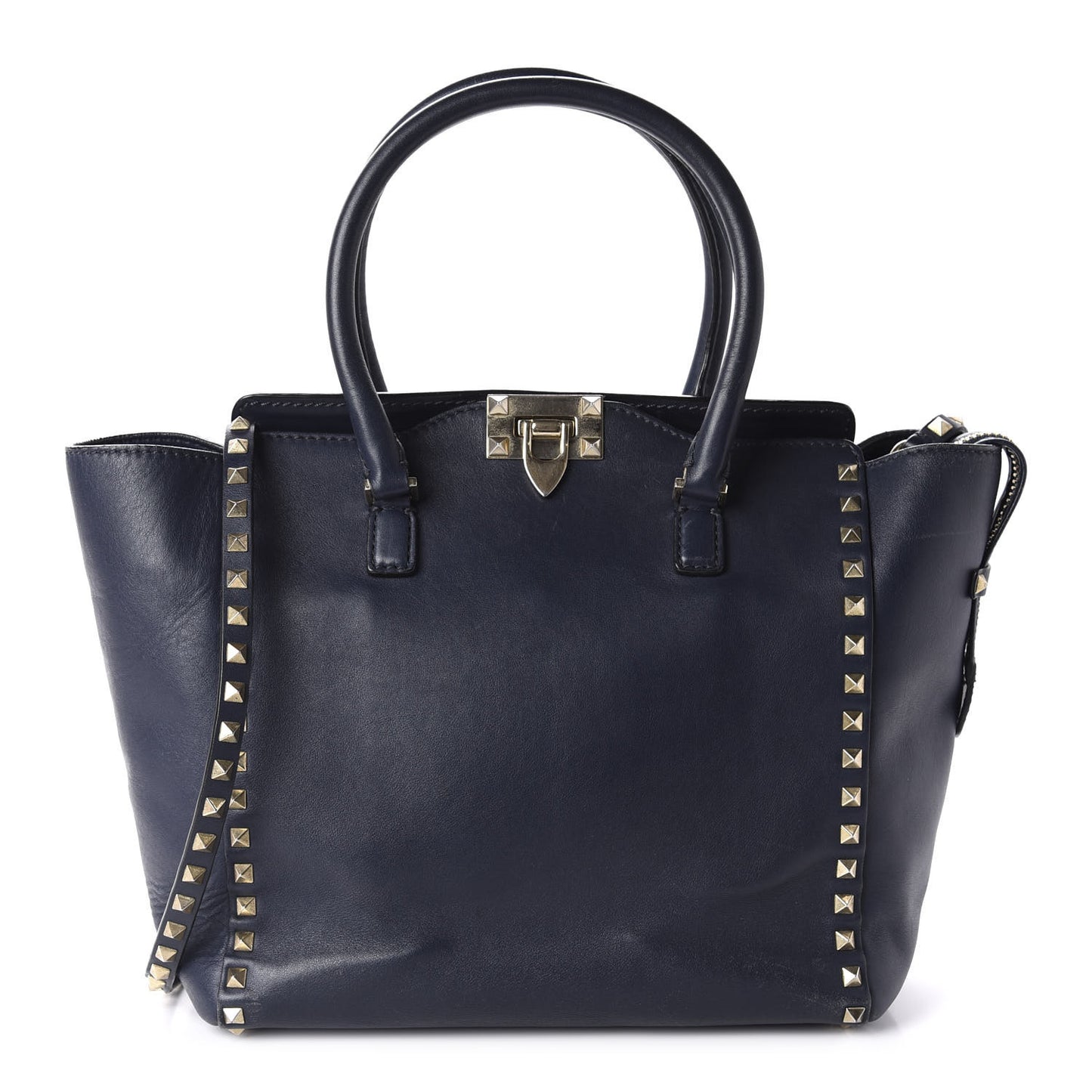 Vitello Rockstud Double Handle Tote Marine