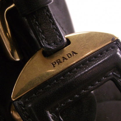 Prada Leather Buckles Tote Black 7 of 12