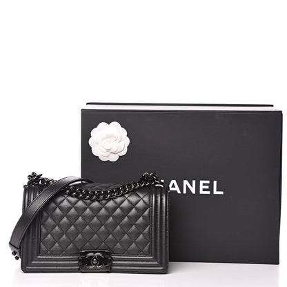 Chanel Caviar Quilted Medium Boy Flap So Black 11 of 11