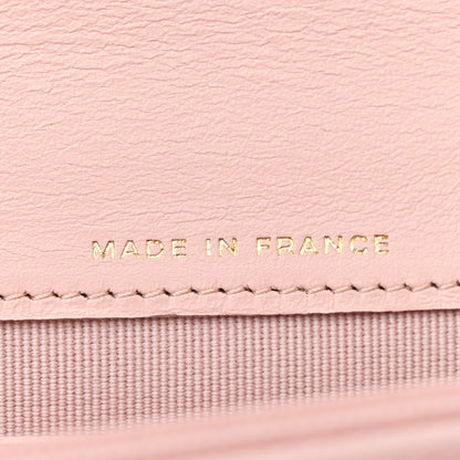 Chanel Shiny Caviar Quilted Flap Charm Wallet On Chain WOC Light Pink 9 of 14