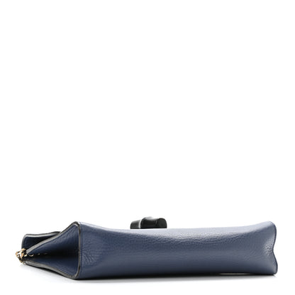 Gucci Pebbled Calfskin Medium Miss Bamboo Shoulder Bag Navy 4 of 12