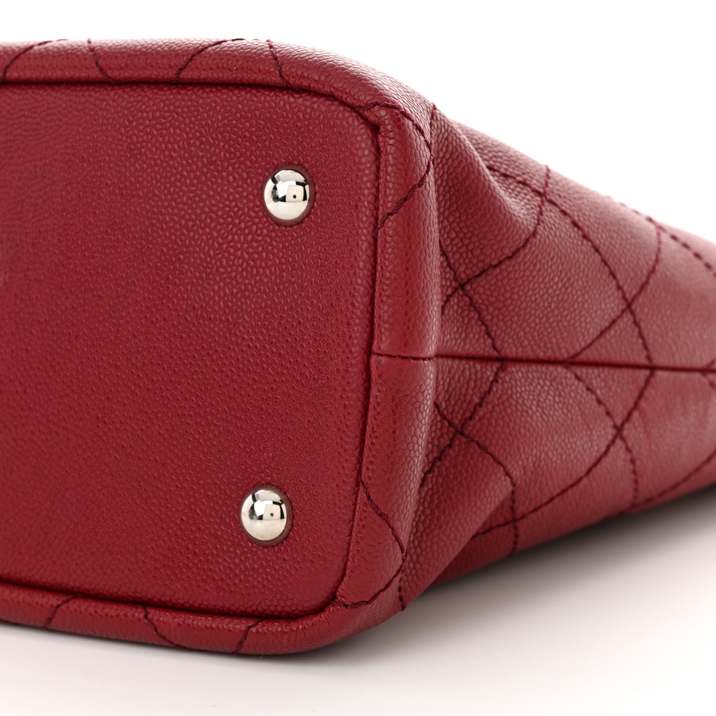 Grained Calfskin Shopping Fever Tote Red