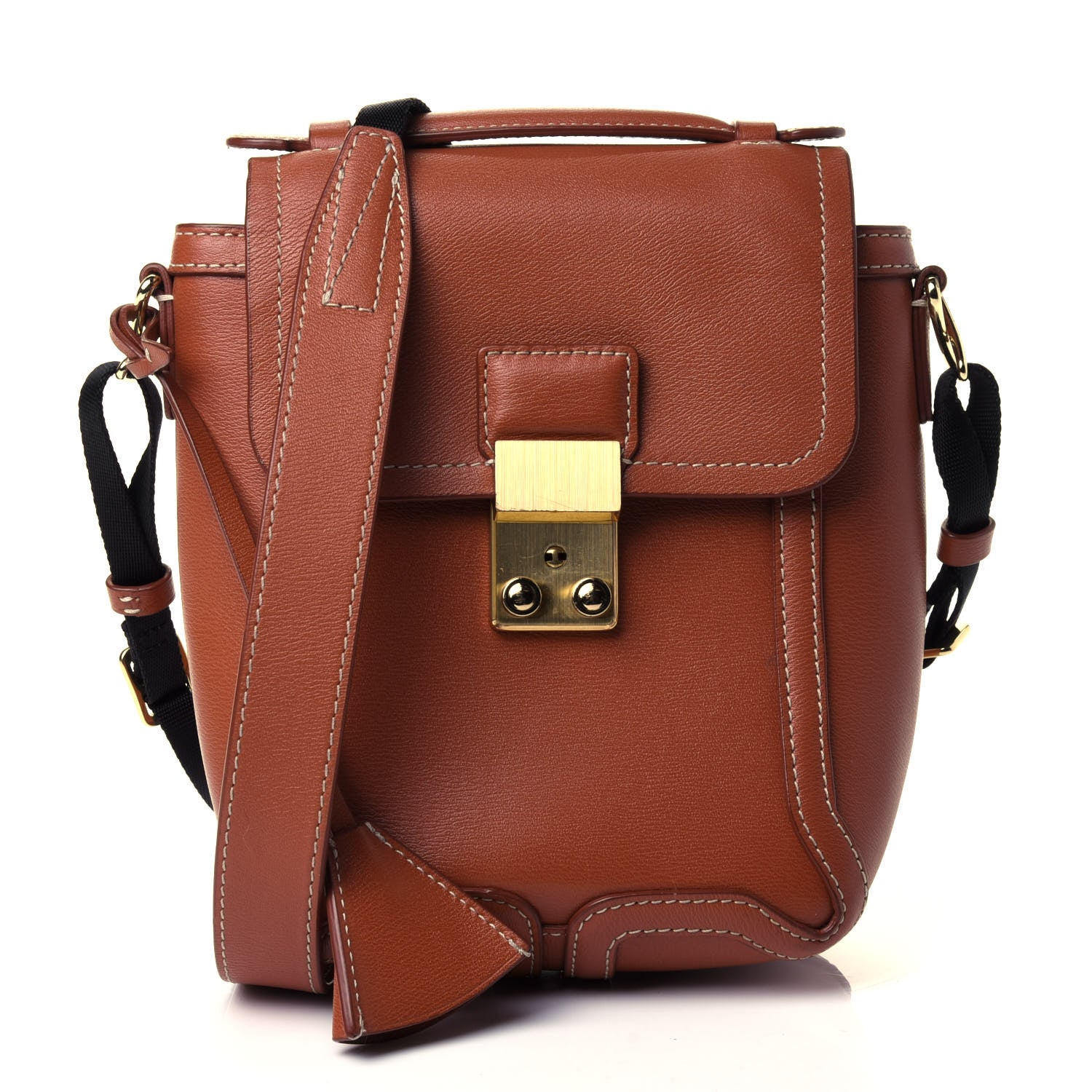 3.1 Phillip Lim Embossed Grain Calfskin Pashli Camera Shoulder Bag Tan 1 of 4