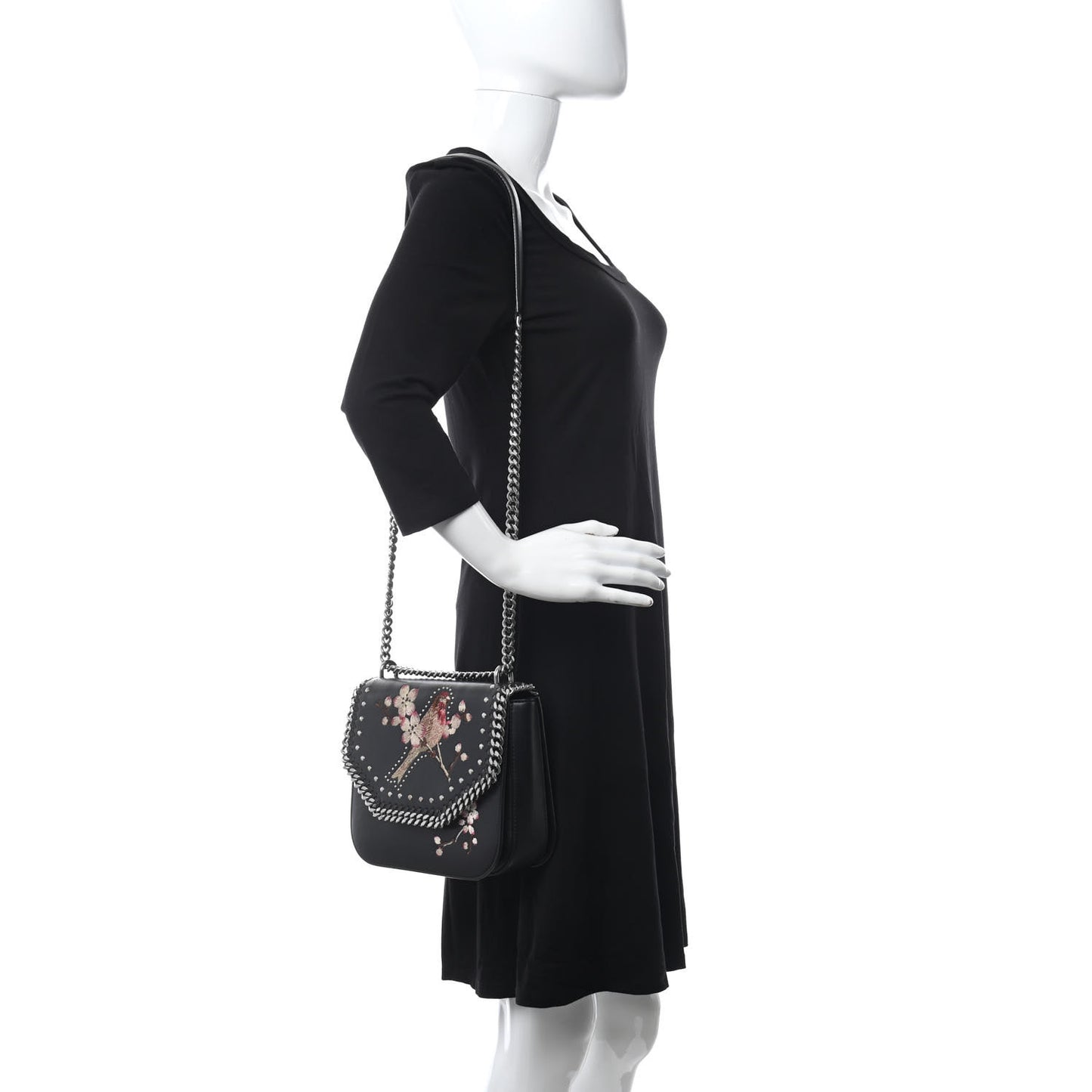 Eco Alter Nappa Medium Falabella Box Bird Shoulder Bag Black