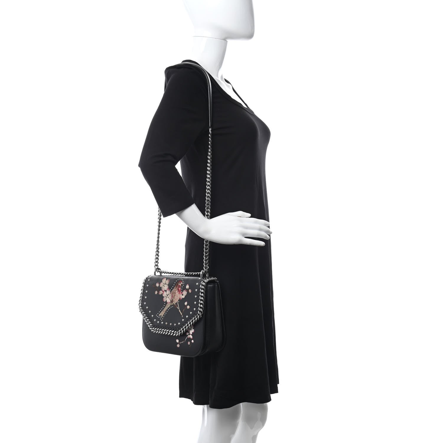 Stella McCartney Eco Alter Nappa Medium Falabella Box Bird Shoulder Bag Black 2 of 13