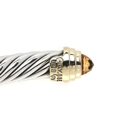 David Yurman Sterling Silver 14K Yellow Gold Citrine 5mm Cable Classics Petite Color Bracelet 4 of 4