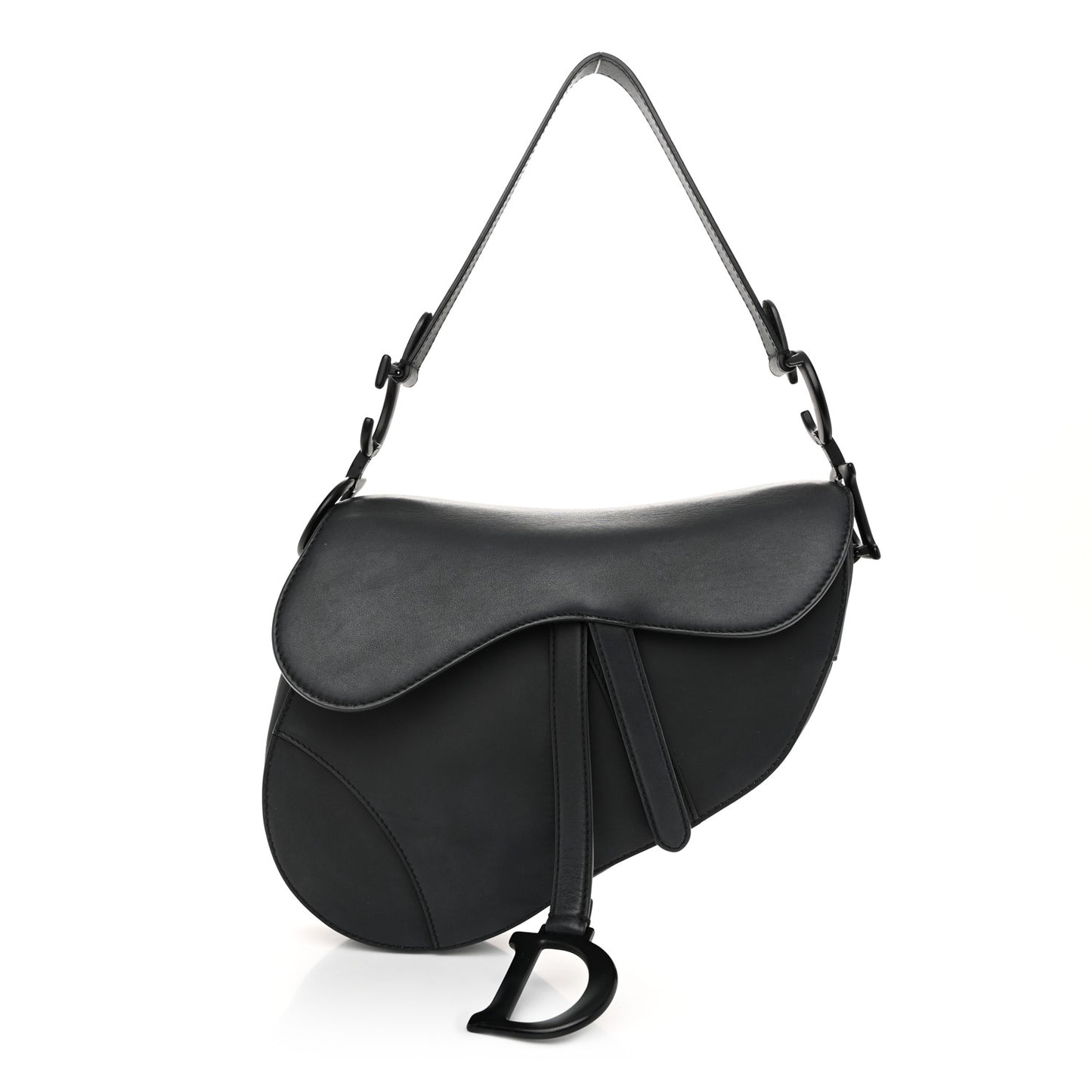 Ultra Matte Calfskin Saddle Bag Black