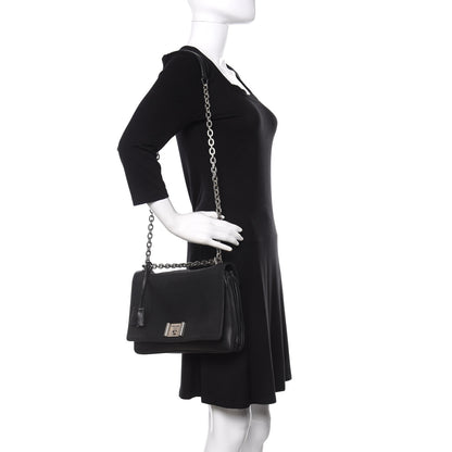 Prada Soft Calf Chain Shoulder Bag Black 3 of 23