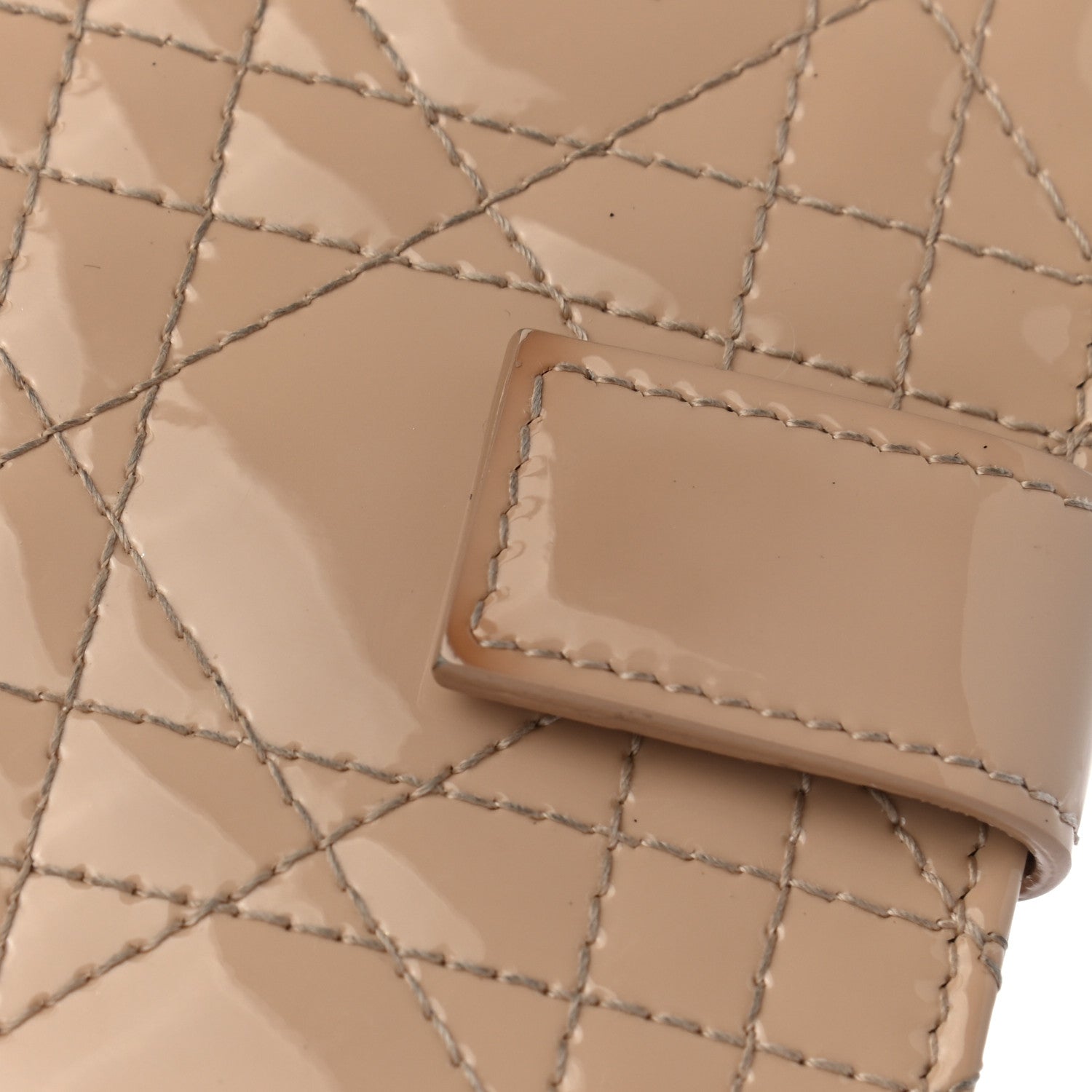 Christian Dior Patent Cannage Lady Dior Eden Wallet Beige 8 of 10