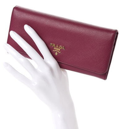 Prada Saffiano Metal Continental Flap Wallet Ametista 2 of 8