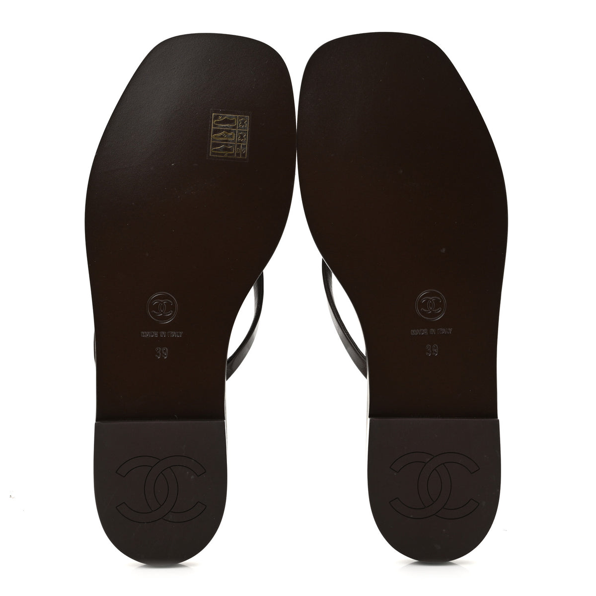 Chanel Goatskin CC Times Square Thong Sandals 39 Brown 6 of 10