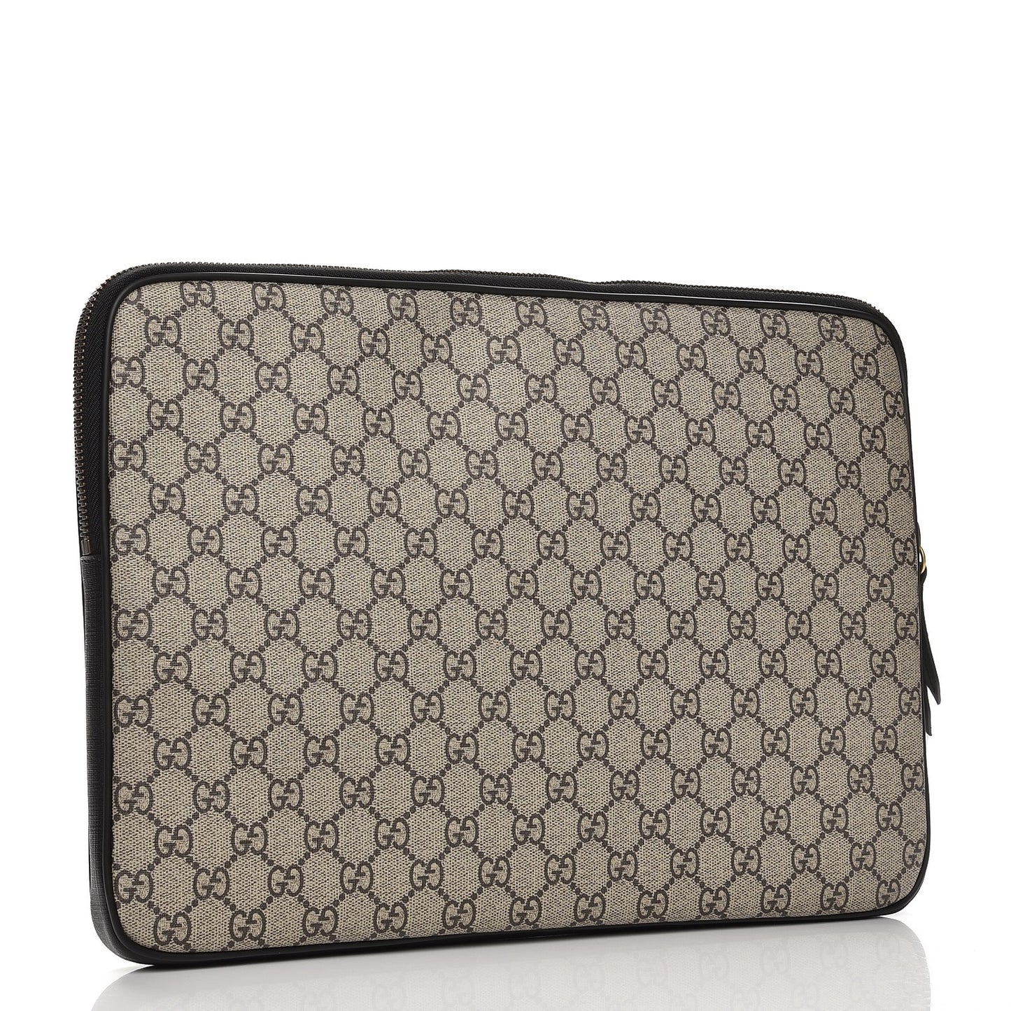 GG Supreme Monogram Angry Cat Print Laptop Case Beige Ebony