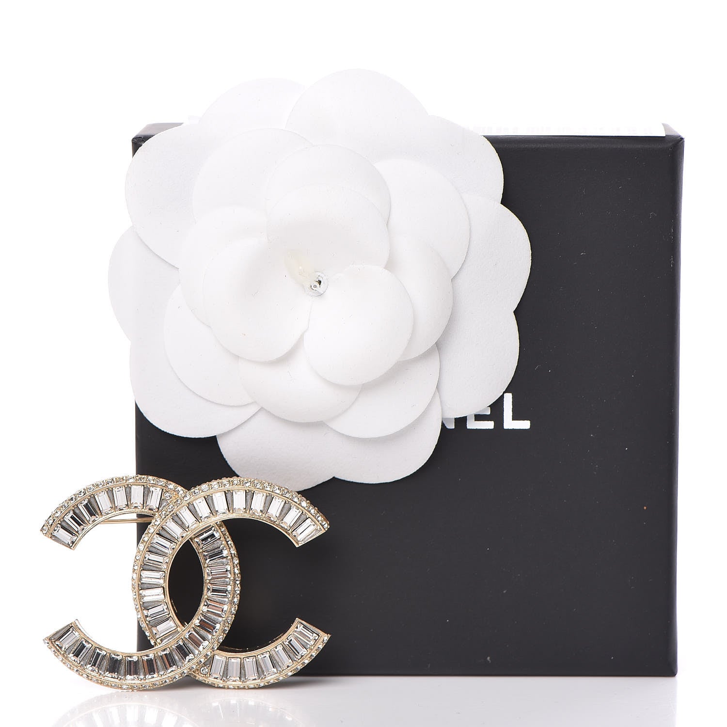 Chanel Baguette Crystal CC Brooch Gold 5 of 5
