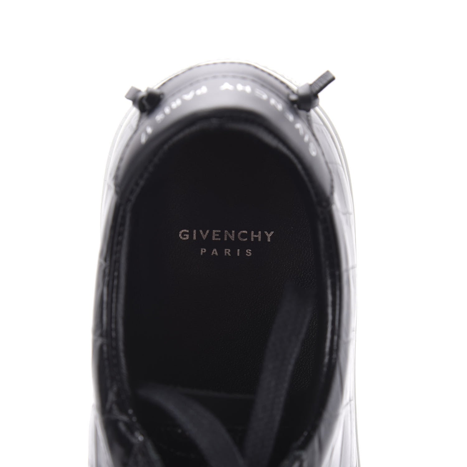 Givenchy Calfskin Crocodile Embossed Womens Urban Street Sneakers 36 Black 7 of 9