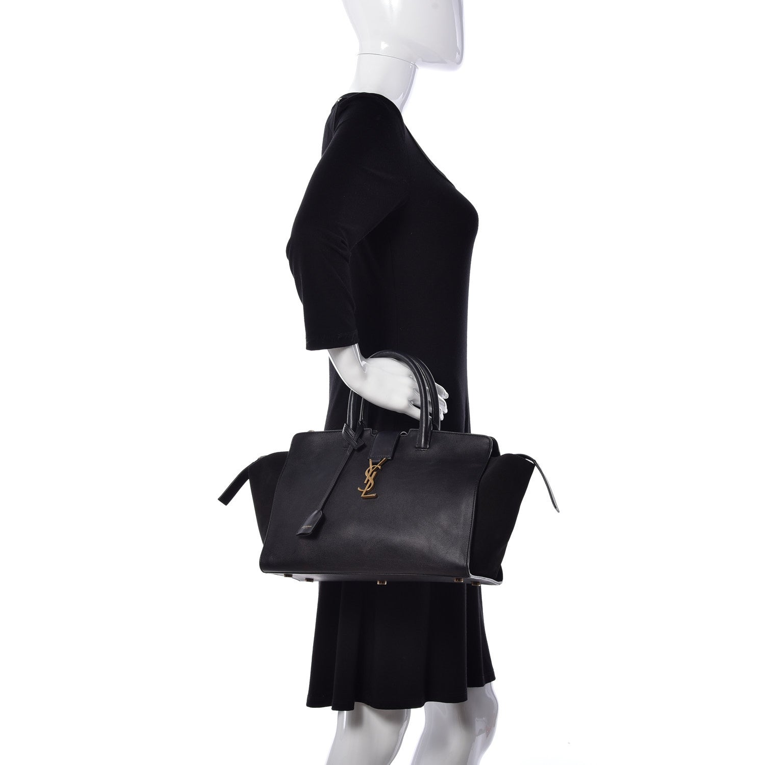 Saint Laurent Calfskin Small Monogram Downtown Cabas Black 3 of 11