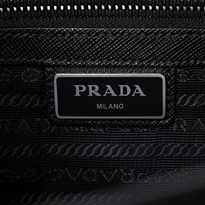 Prada Tessuto Nylon Saffiano Single Snap Buckle Messenger Flap Bag Black 5 of 11