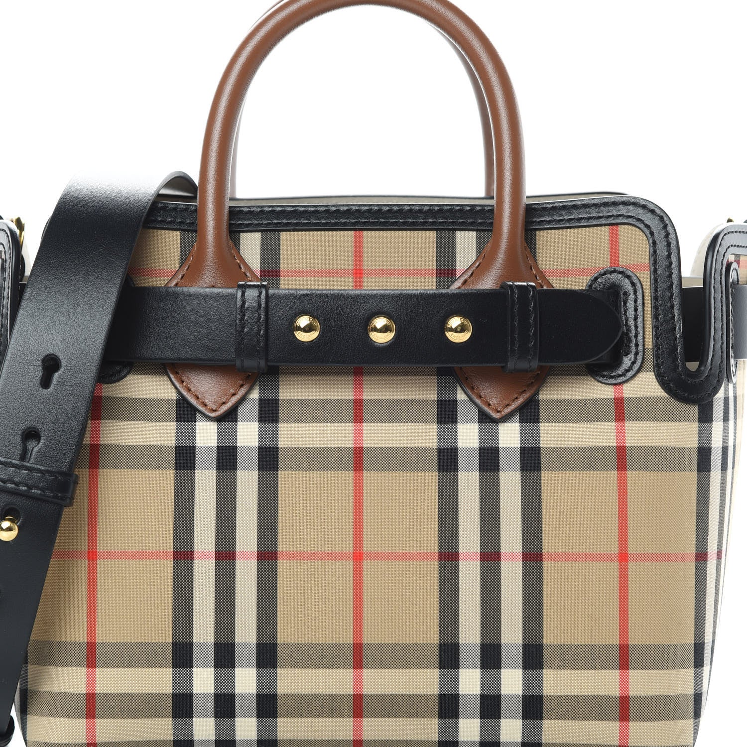 Burberry Calfskin Vintage Check Triple Stud Mini Belt Bag Archive Beige 8 of 15