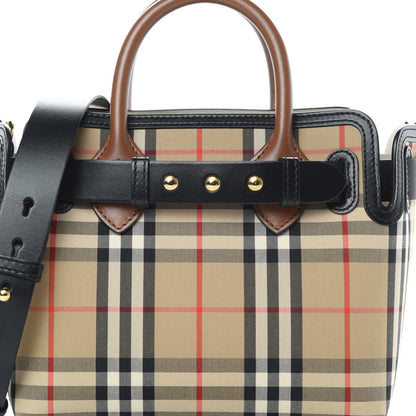 Burberry Calfskin Vintage Check Triple Stud Mini Belt Bag Archive Beige 8 of 15