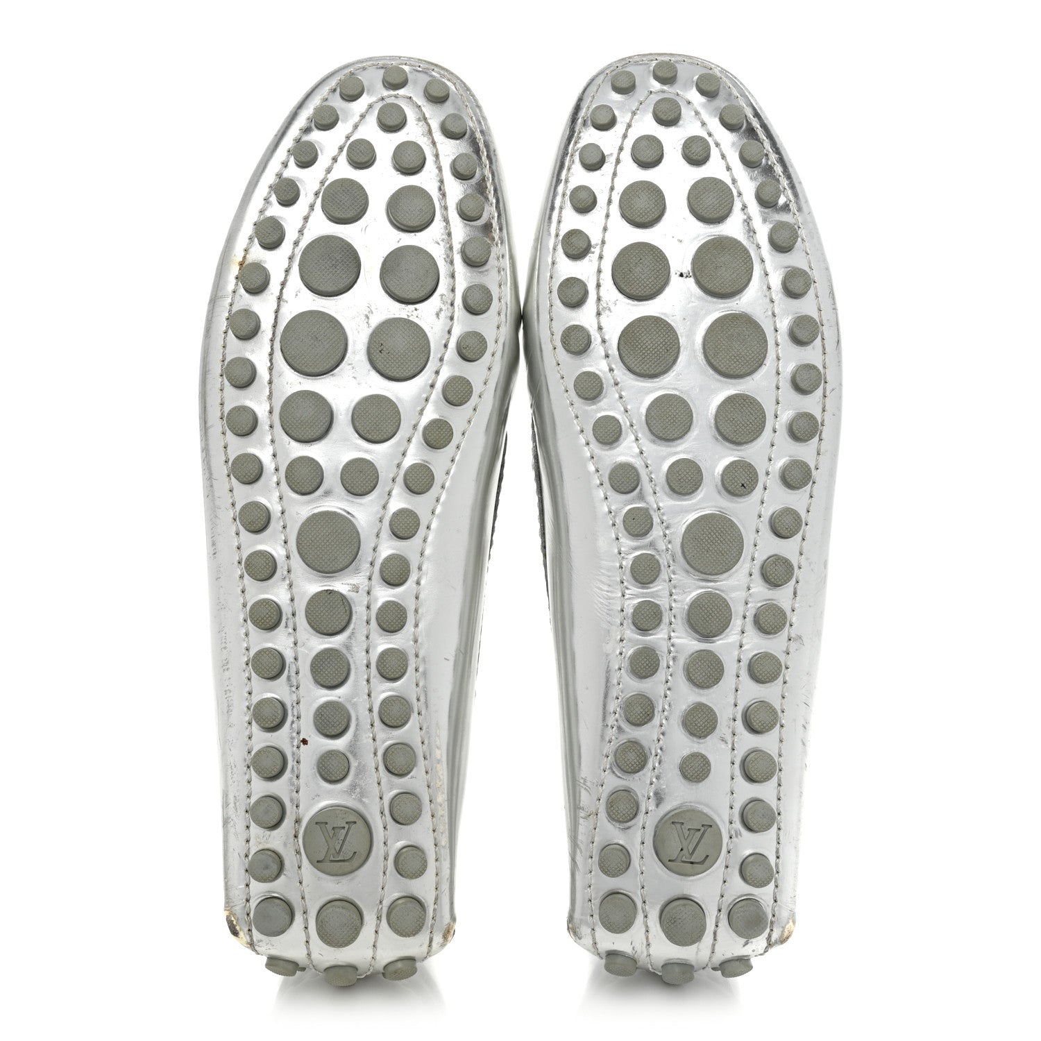 Louis Vuitton Patent Calfskin Monogram Gloria Loafers 38 Silver 6 of 19