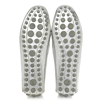 Louis Vuitton Patent Calfskin Monogram Gloria Loafers 38 Silver 6 of 19