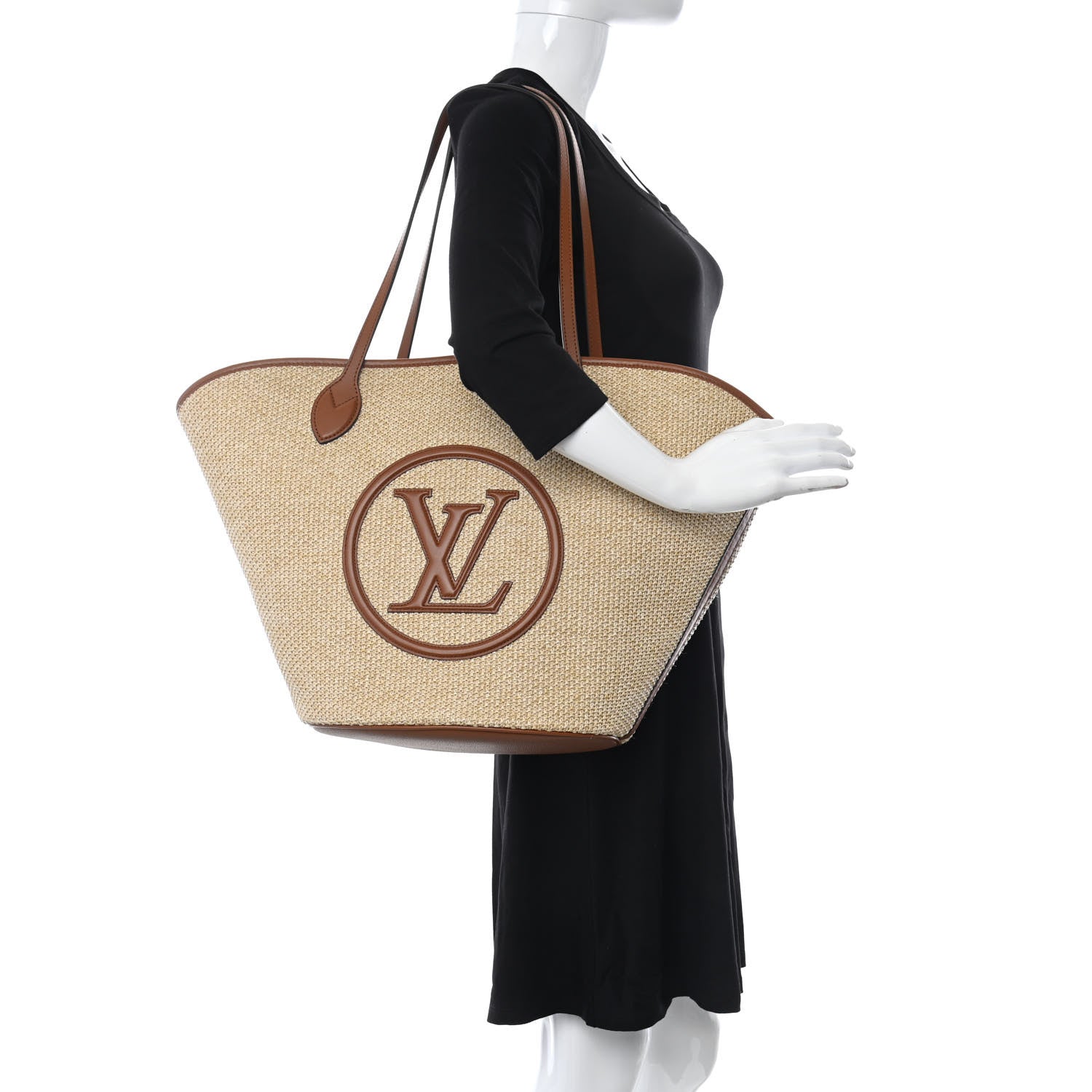 Louis Vuitton Raffia Saint Jacques Tote Caramel 2 of 11