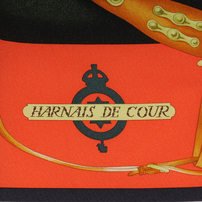 Hermes Silk Harnais De Cour Scarf 90 Orange 3 of 5