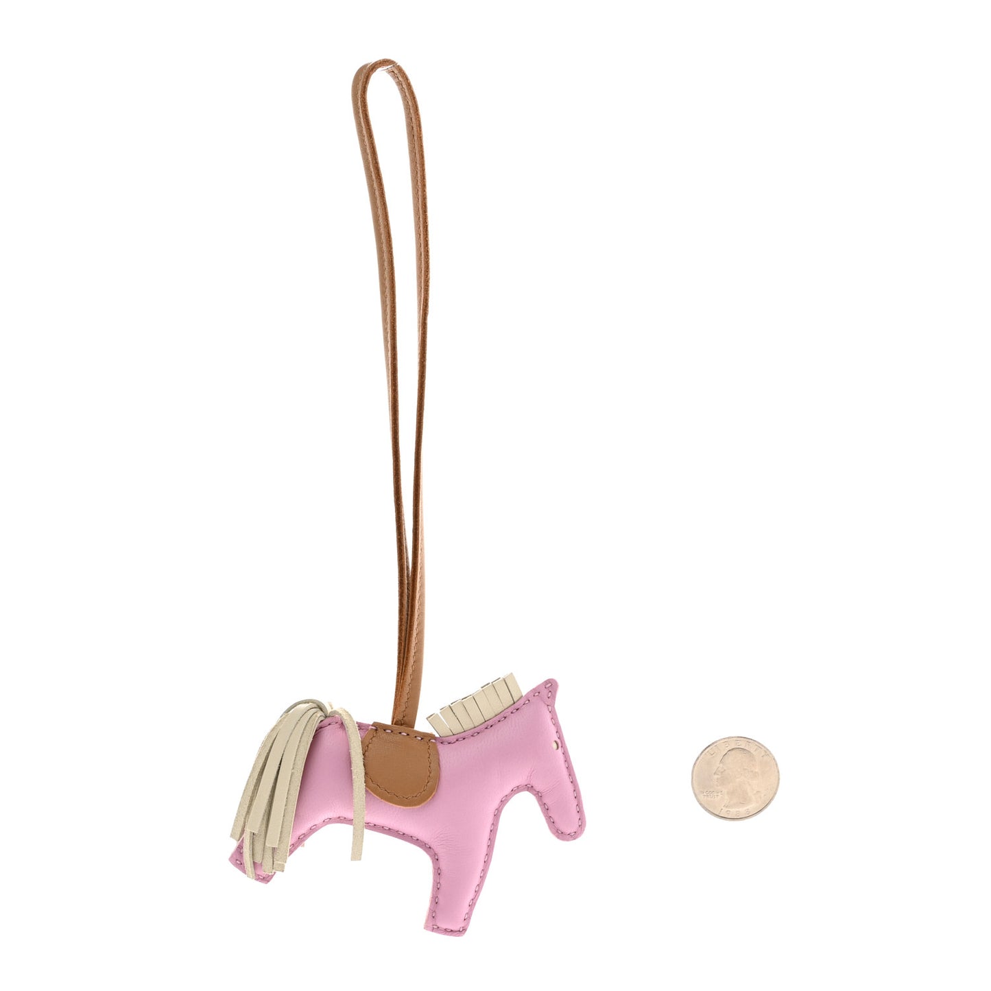 Milo Lambskin Grigri Rodeo Horse Bag Charm PM Mauve Sylvestre Craie Chai