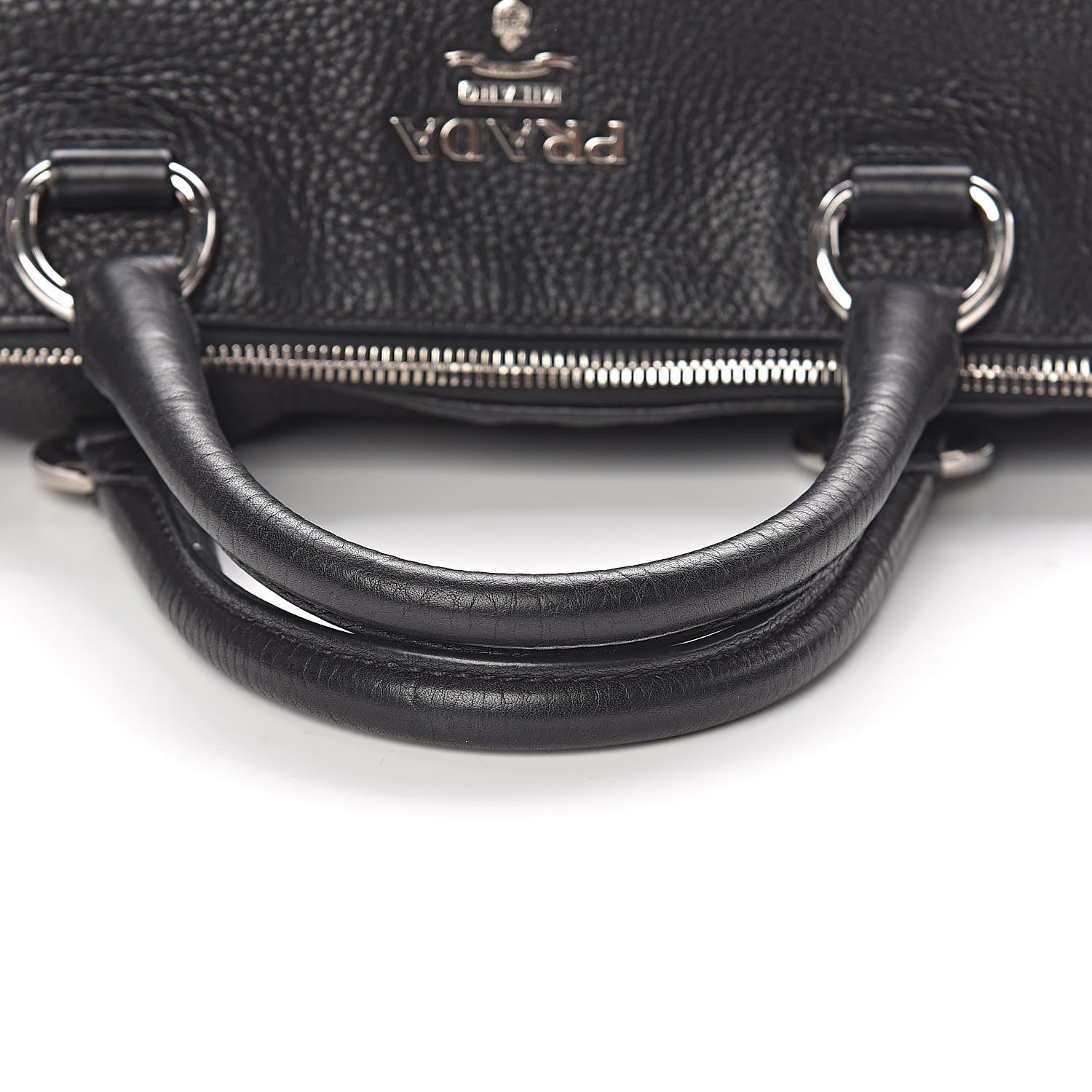Prada Vitello Daino Shopping Satchel Black 10 of 13
