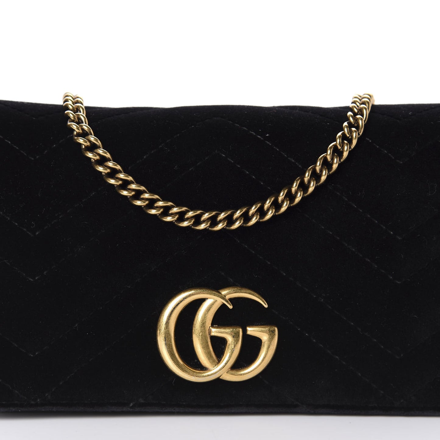 Velvet Matelasse GG Marmont Mini Bag Black