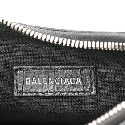 Balenciaga Extra Supple Calfskin Crystal Crocodile Embossed Le Cagole Shoulder Bag XS Black 7 of 11